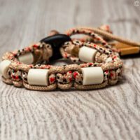 paracord tekenband beige tartan