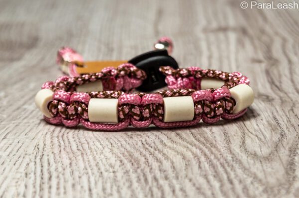 paracord tekenband roze-bruin diamant
